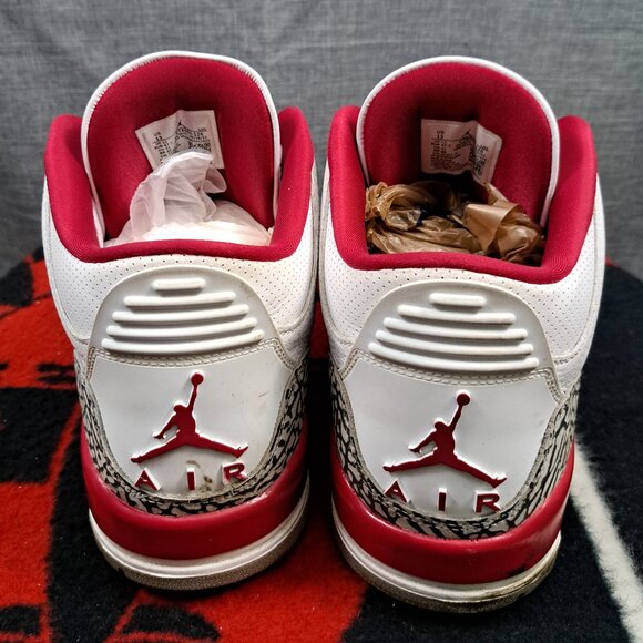 %Size 13 Nike Air Jordan 3 Retro Cardinal Red Classic Men Sneakers AJ8 main image 9